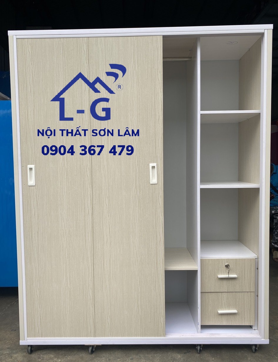 TỦ NHỰA 4 CÁNH CỬA LÙA MÀU KEM SỒI