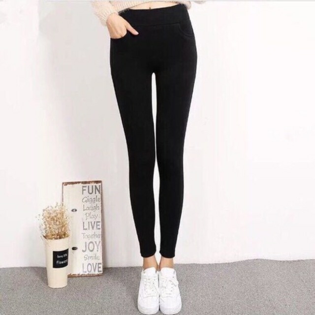 Quần Legging nữ trơn 2 túi xéo