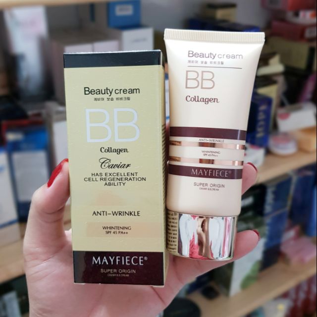 Kem Nền. Lót BB Cream Che Khuyết Điểm Beauty cream Mayfiece Anti Wrinkle | Kem BB cream trắng da chống lão hoá da Mayfiece Beauty Cream Anti wrinkle Hàn Quốc 60ml | Kem nền BB Beauty Cream Mayfiece