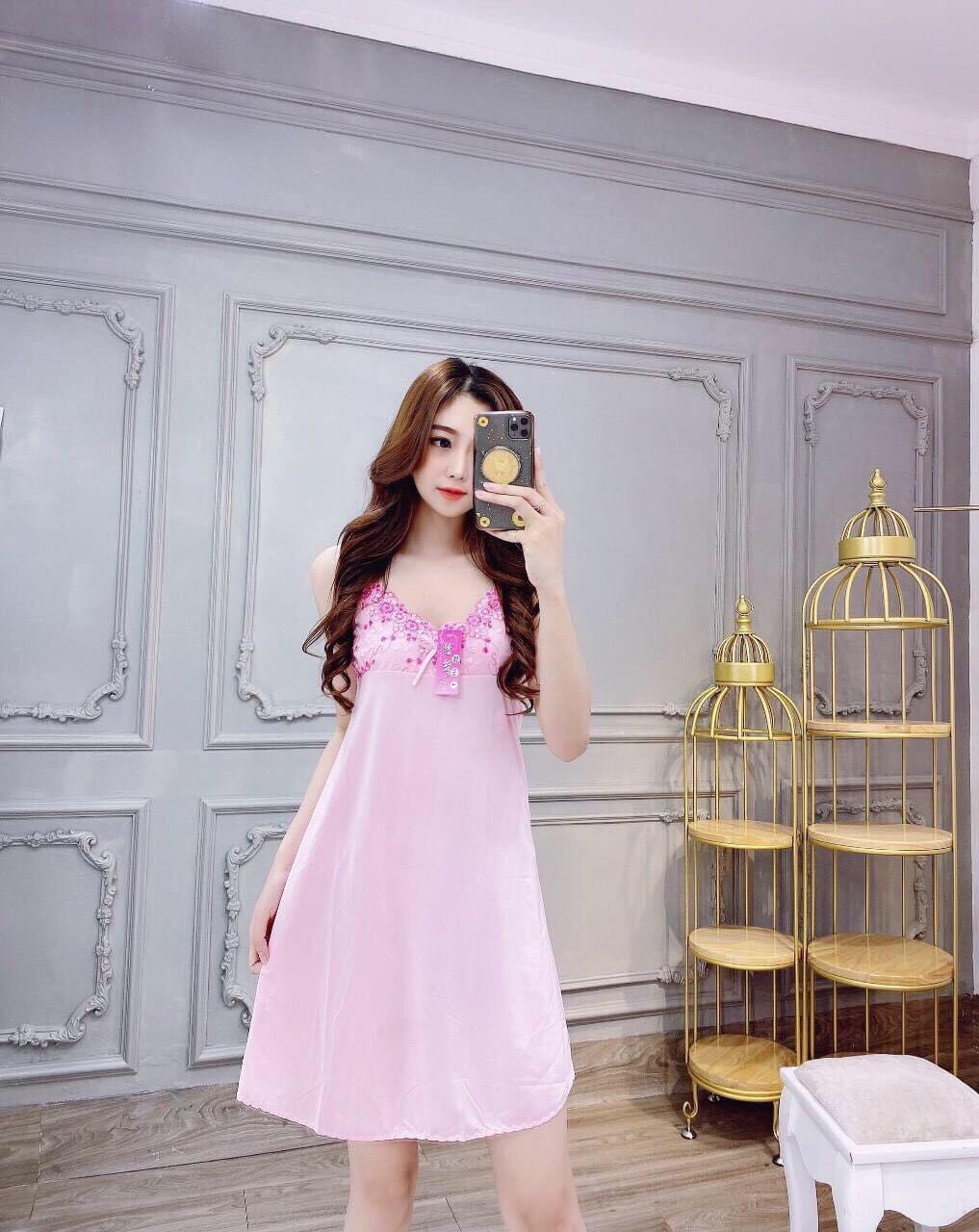 Đầm nữ đầm thun lạnh nữ dây nhuyễn mặc nhà cao cấp