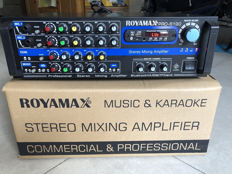 Amply Bluetooth ROYAMAX 6190 chạy 12 sò Bluetooth 5.0 Cs 800W