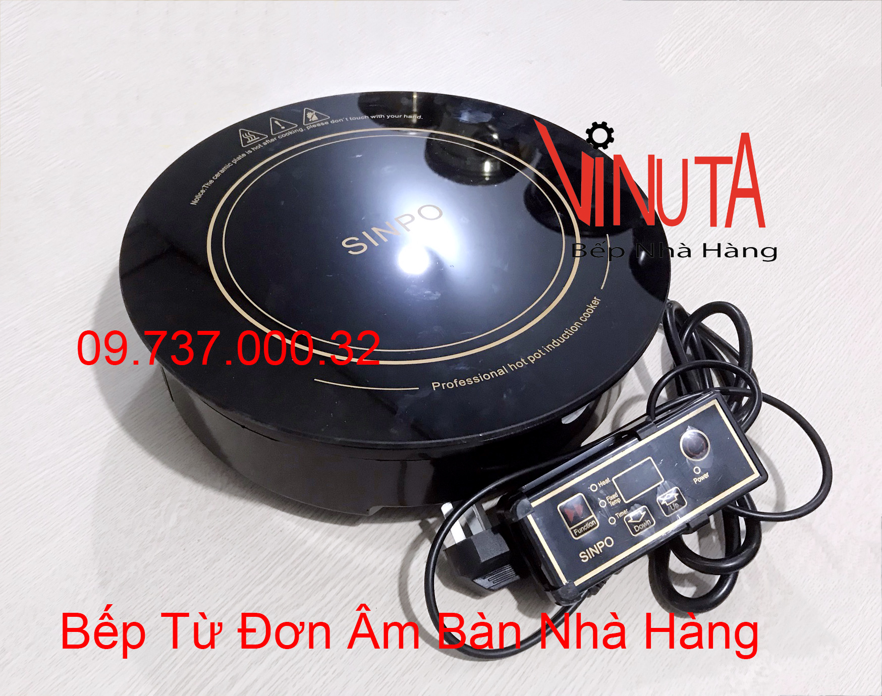 Bếp từ âm bàn 3000w, Bếp điện từ nấu lẩu đơn, tròn công suất 3000w chuyên dùng nấu lẩu nhà hàng