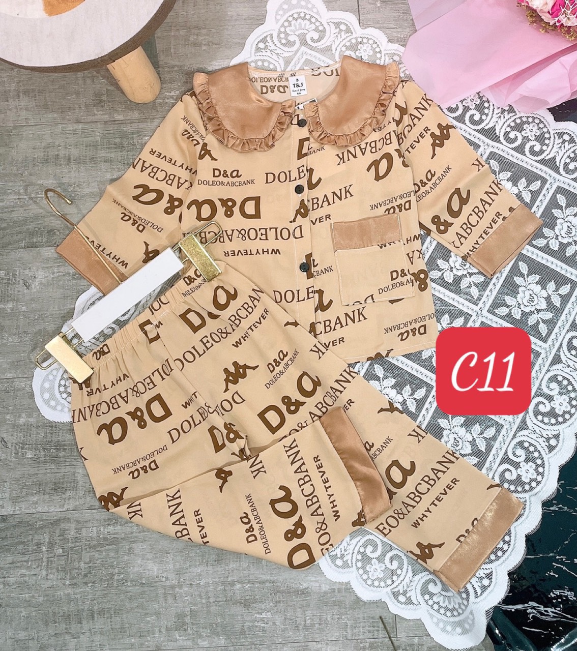 Bộ pijama lụa mango cho bé 10-21kg