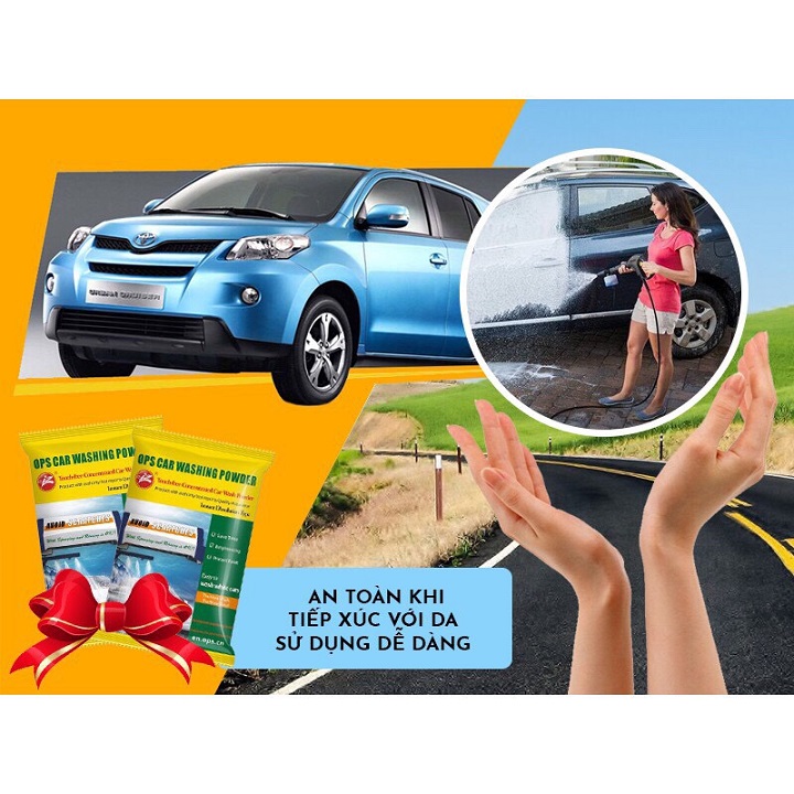 Bột rửa xe bọt tuyết không chạm OPS gói 500g rửa sạch bùn đất không cần chạm tay, giữ lớp sơn sáng bóng, tiết kiệm điện nước, nhân lực, có giấy Kiểm nghiệm chất lượng