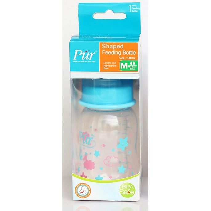 Bình sữa cổ thường thân thon có eo Pur 140ml