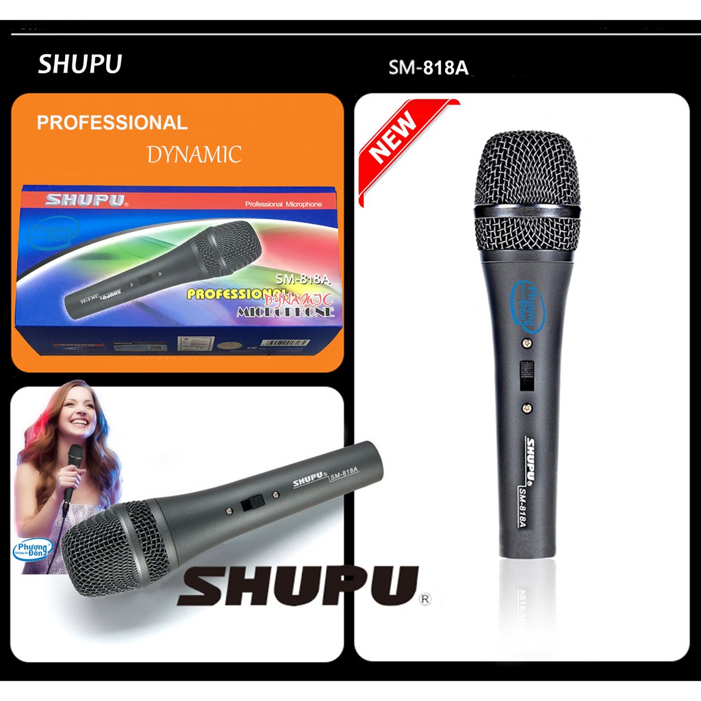 Micro có dây SHUPU SM-818A  Karaoke cao cấp (Vỏ Hợp Kim)