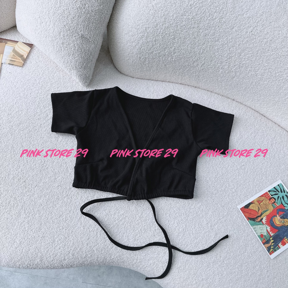 Áo Croptop Body Tay Ngắn PINKSTORE29, Đan Eo Mặc 2 Kiểu Sexy A5103