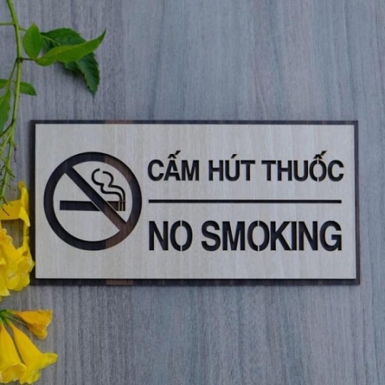 Bảng Gỗ Cấm Hút Thuốc