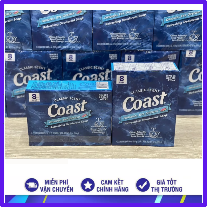 Xà Bông Coast  Lốc 8 Cục - 113g Mỹ
