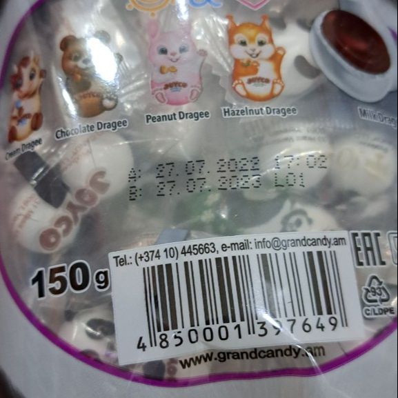 [Bịch 150gr] Kẹo Socola Gấu Panda Joyco Nga - Date T7/2023