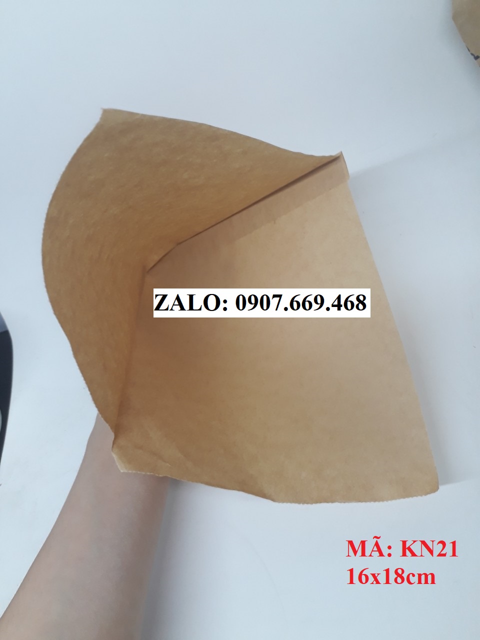 Túi giấy kraft 2 miệng dùng đựng bánh hamburger (combo 100 túi)