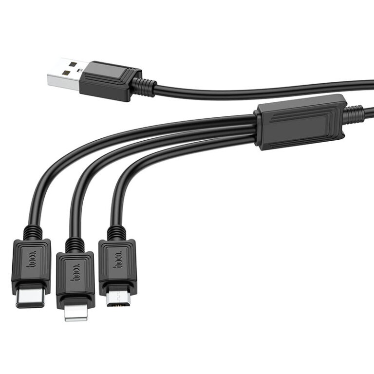 Dây cáp sạc nhanh 3 trong 1 gồm 4 đầu siêu bền dài 1 mét Hoco X76