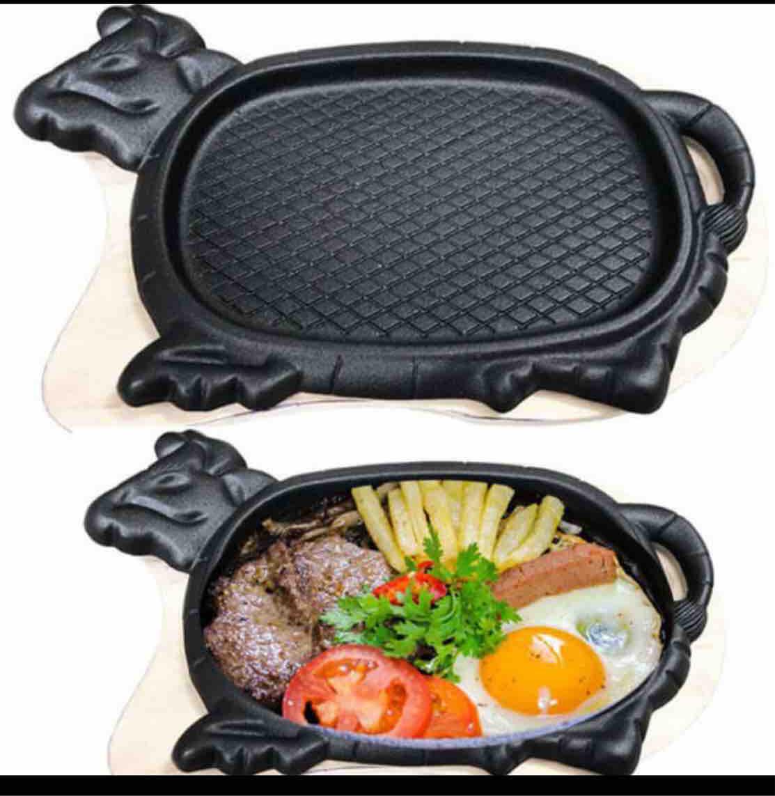 [HCM]Bộ chảo gang bò né kèm đế
