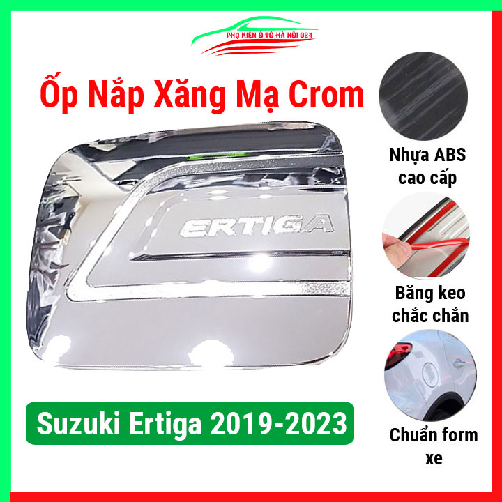 Ốp nắp bình xăng ô tô Suzuki Ertiga 2019-2023 mạ crom, nhựa ABS cao cấp, chống trầy xước, trang trí xe hơi