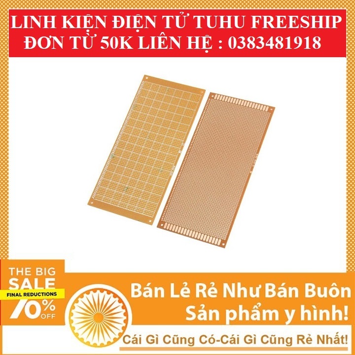 Phíp Đồng Đục Lỗ 1 Mặt PCB ( xanh nâu )