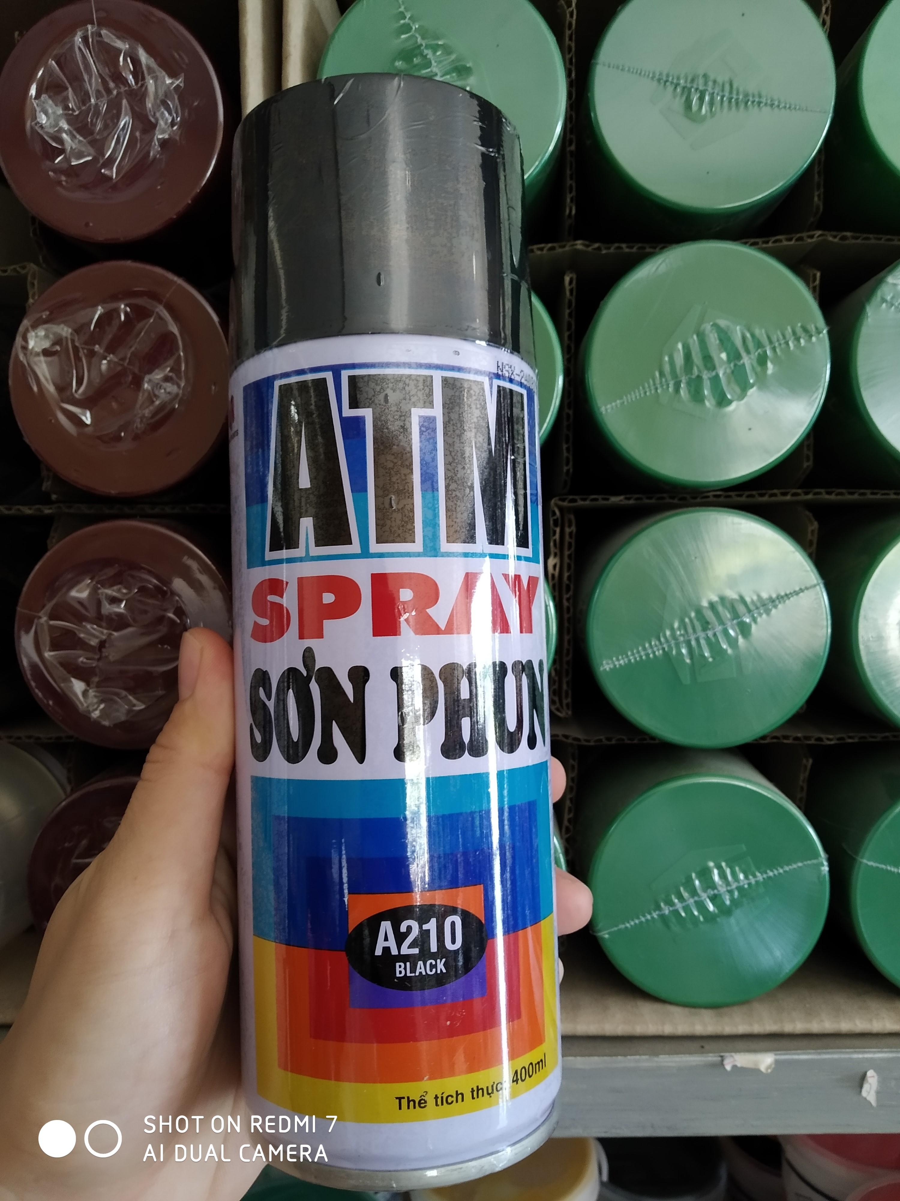 SƠN XỊT MÀU ĐEN bóng A210 ATM  hoặc RED FOX - 1chai