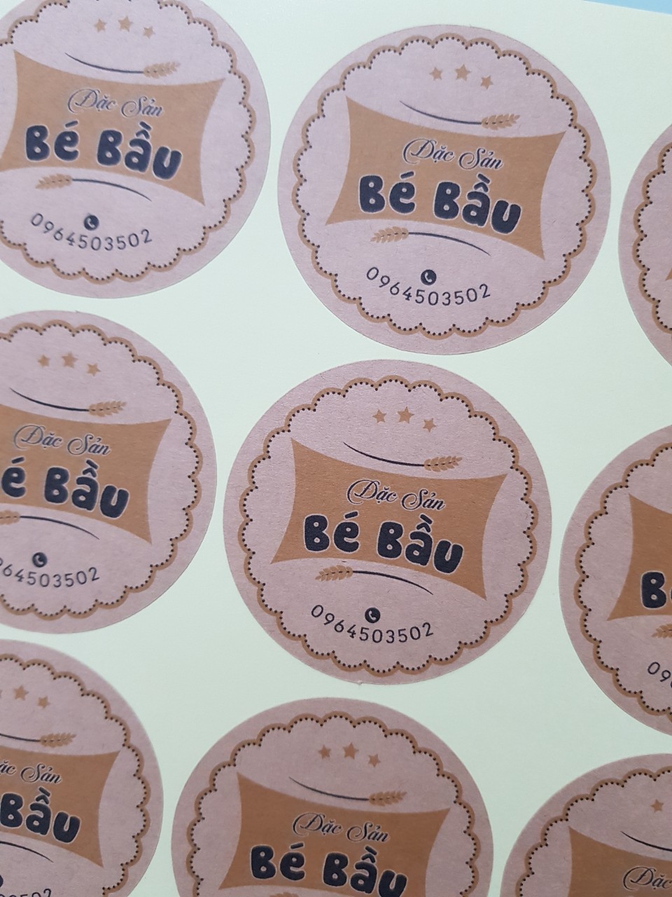 200 tem nhãn decal giấy 5cm tròn