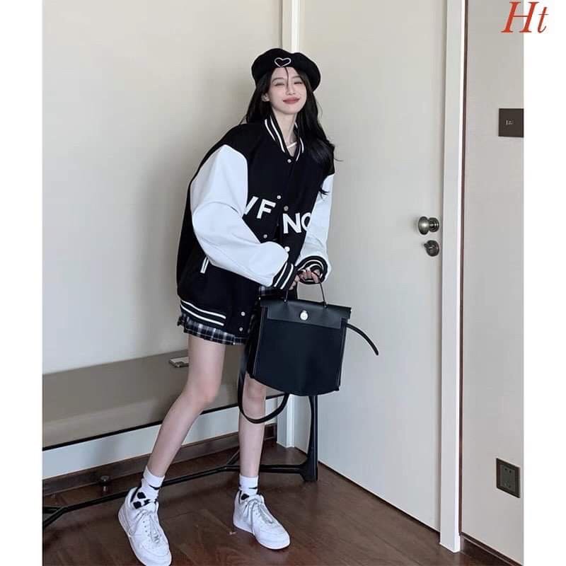 Áo khoác nỉ bomber phối tay CIVF