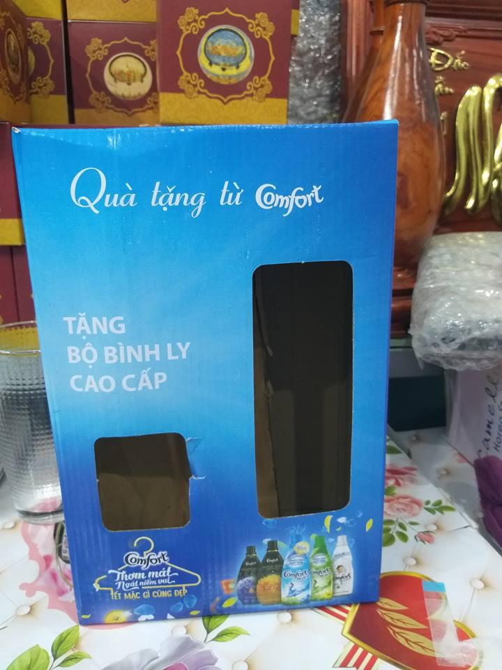 Bộ Bình Ly Thủy Tinh kim cương 1.1 lit