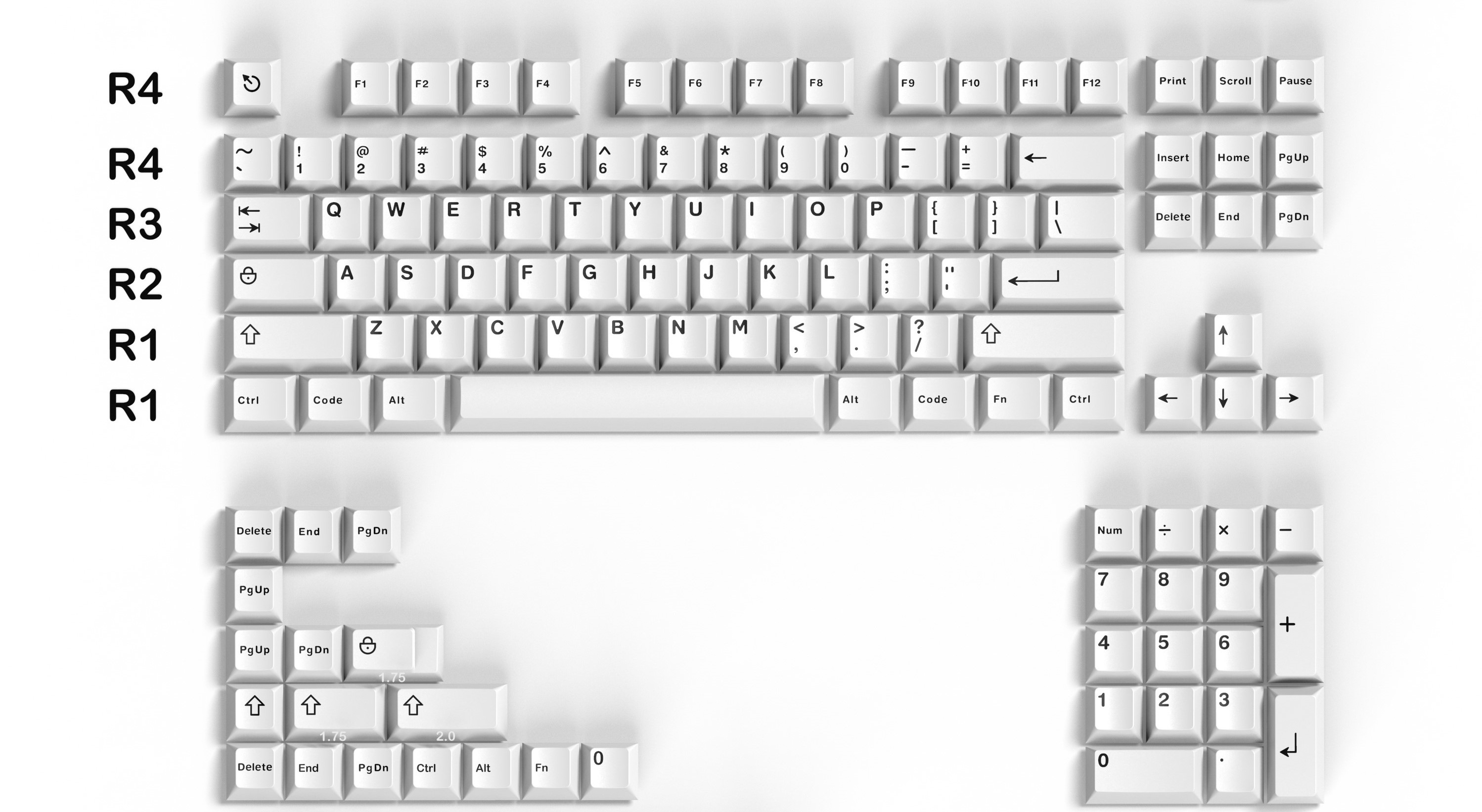 Bộ Keycap Aifei White on Black/Black on White ABS double-shot