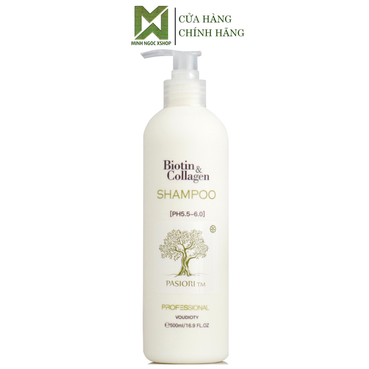 Dầu gội phục hồi, chống rụng tóc Biotin Collagen Voudioty trắng 500ML