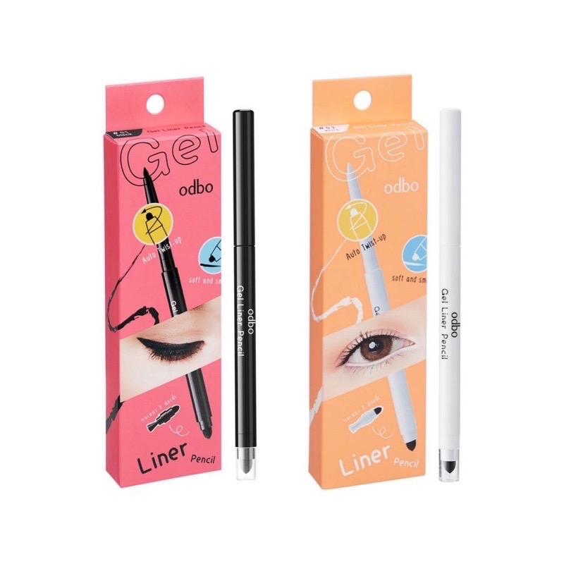 ( mẫu mới )Chì kẻ mắt Odbo dạng sáp Gel Liner Pencil black ( vỏ hộp hồng )