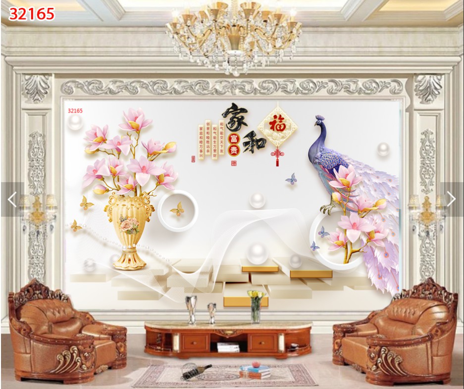 Tranh dán tường 3d công phượng trang trí phòng khách phòng ngủ hàng quán giá rẻ đẹp keo sẵn bóc dán PA
