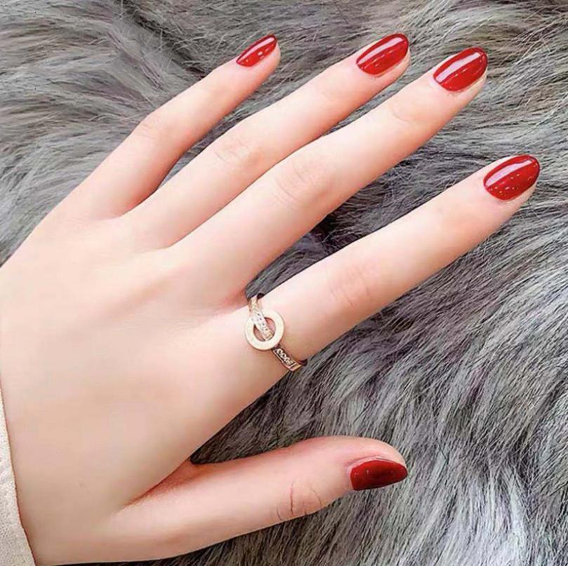 Nhẫn Nữ Đính Đá Khoen Tròn Titan Ko Đen TT 2236