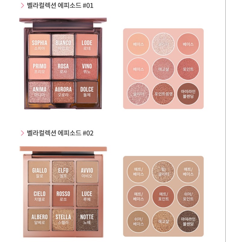 Bảng phấn mắt nhũ và lì , 9 màu cao cấp Hàn Quốc - CELEFIT The Bella Collection giá rẻ
