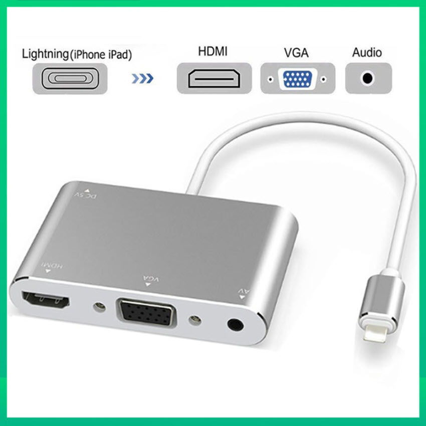 Cáp Chuyển Lightning Ra Hdmi Và Vga Có Cổng Audio chất lượng cao