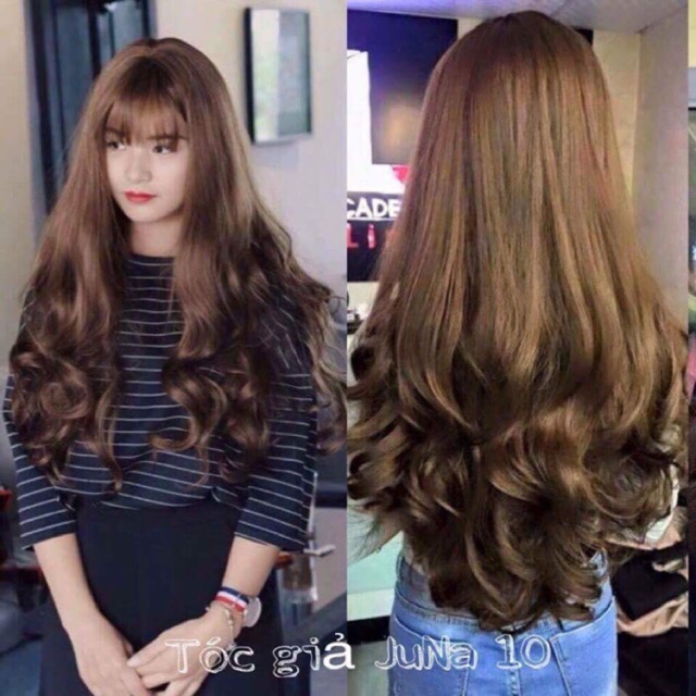 Tóc giả nguyên đầu xoăn đuôi dài mã 8136