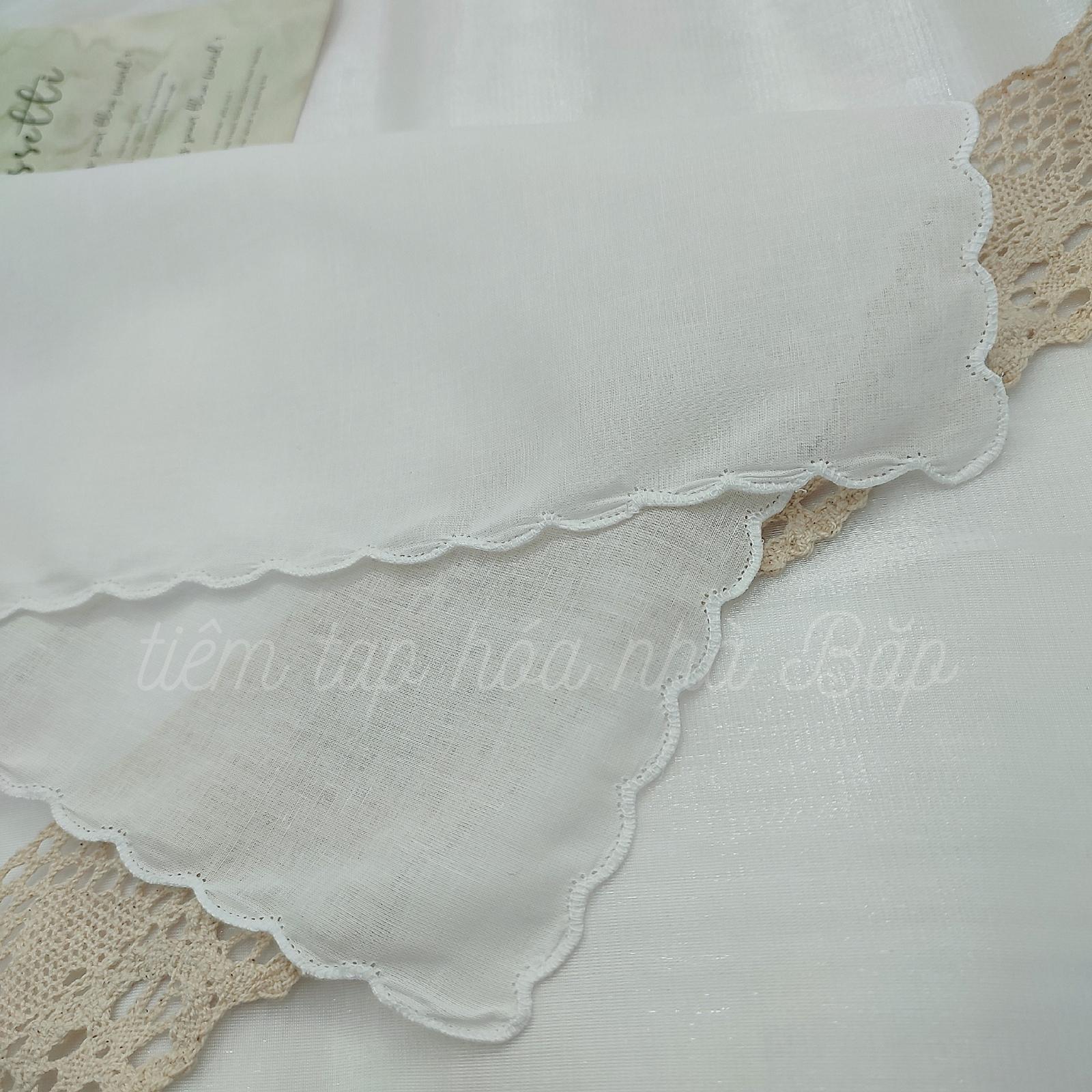 Khăn Tay Trắng Vải Thô 28x29