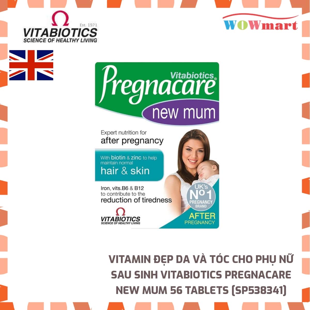 Vitamin đẹp da và tóc cho phụ nữ sau sinh Vitabiotics Pregnacare New Mum
