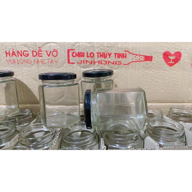 [HCM]LỌ THUỶ TINH LỤC GIÁC 180ml nắp thiết
