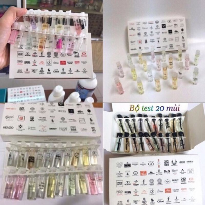 Bộ Test Nước Hoa Mini 20 Mùi (20 lọ*2ml) Hàng Chuẩn Mùi, Thơm Dai