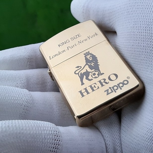 [HCM]Bật Lửa Zippo USA Khắc Logo Hero - Tặng Xăng Đá