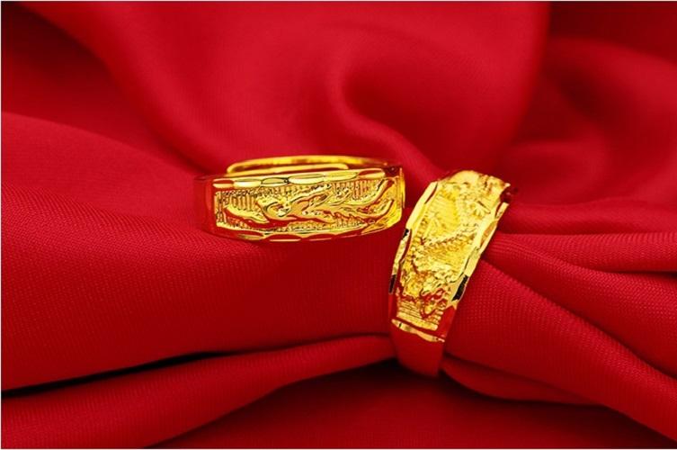 Nhẫn Long Phụng Khắc 999- Hàng Đồng Non Rất Bền