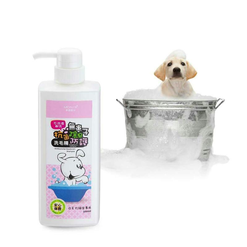 MONSA Hồng - Sữa Tắm Khử Mùi Kháng Khuẩn Cao Cấp Chó Mèo Monsa Sapindus Antibacterial Deodorant Shampoo 500ml (Dùng được cho chó mèo lông trắng)