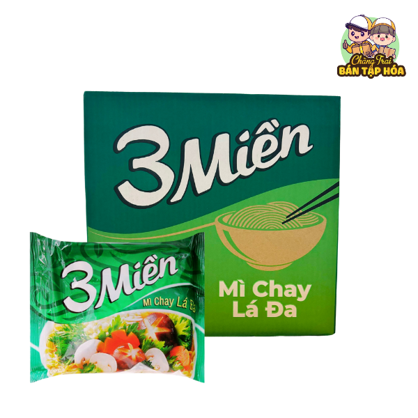 10 gói mì CHAY LÁ ĐA 3 Miền 65g