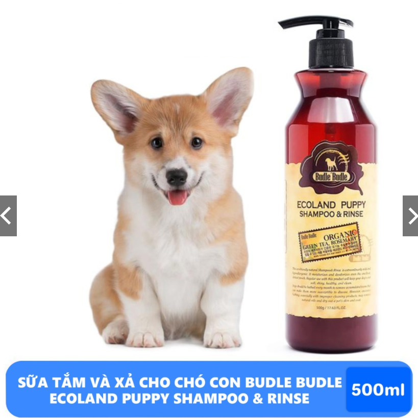 Sữa Tắm Kết Hợp Dầu Xả Cho Chó Con Budle Budle Ecoland Puppy Shampoo & Rinse (Nhập khẩu từ Hàn Quốc)