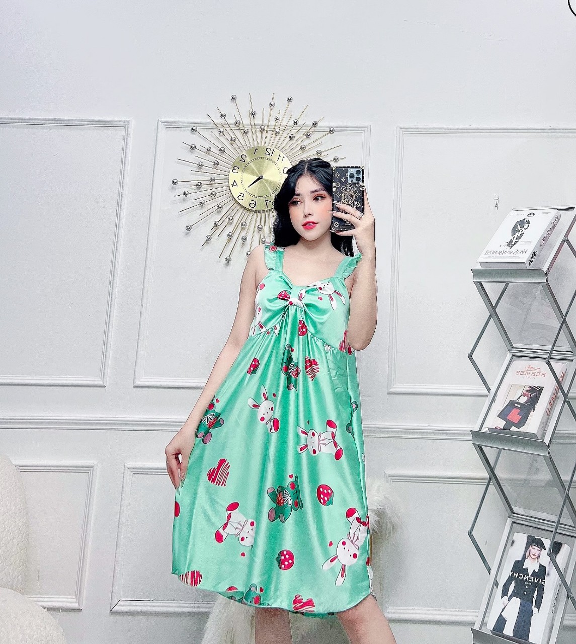 Đầm Lụa Satin Freesize Dưới 65kg