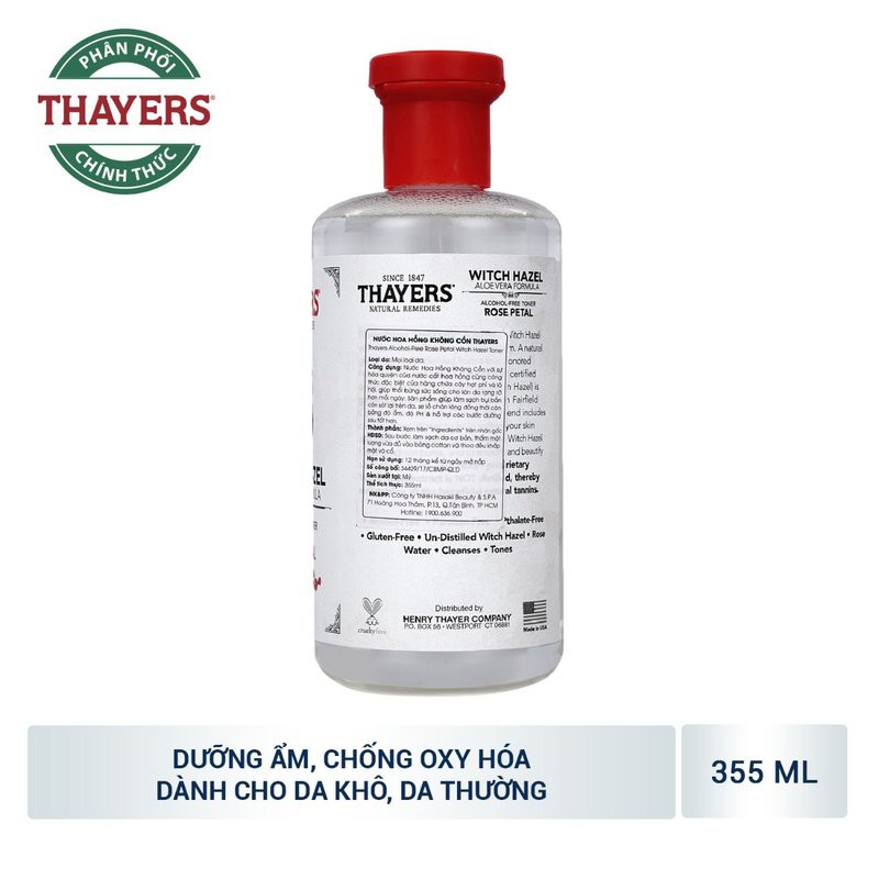 [HCM]Nước Hoa Hồng Thayers Hương Hoa Hồng 355ml