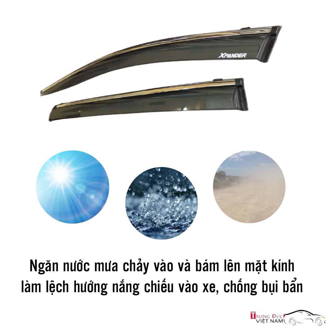 Bộ vè che mưa chỉ mạ crom cho xe MITSUBISHI XPANDER