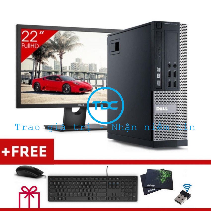 [Trả góp 0%]Bộ máy tính để bàn DELL Optiplex 7020  core i5 4570 ram 8GB  ổ cứng SSD 240GB HDD 1TB Màn hình DELL 22 inch . Bảo hành 2 năm. Hàng Nhập Khẩu. Tặng bộ bàn phím chuột DELL usb thu wifi.