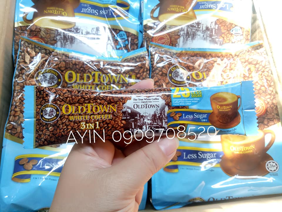 ( Bao Bì Mới )Cà phê trắng OldTown Less Sugar Malaysia