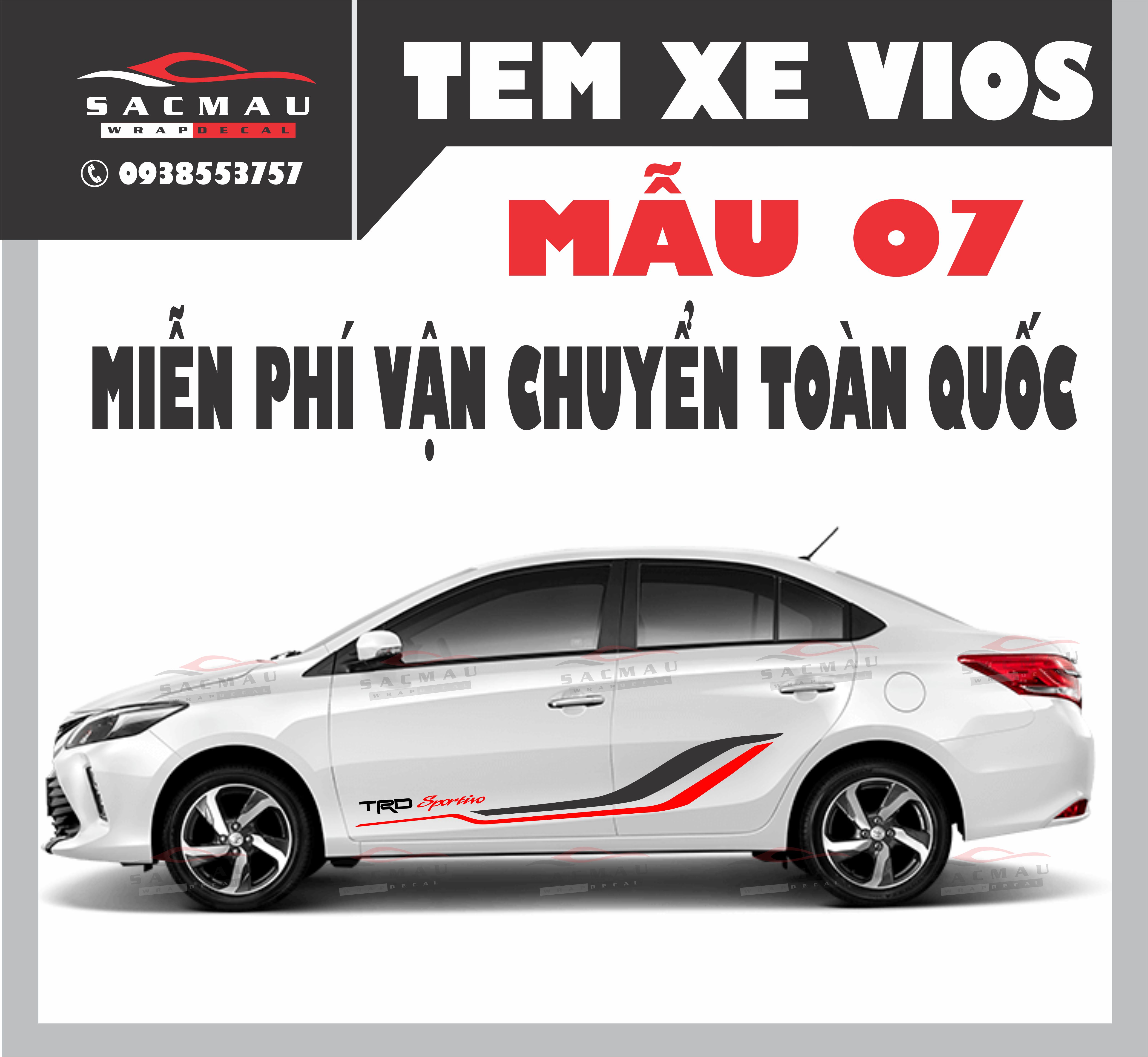 Tem dán xe ô tô vios