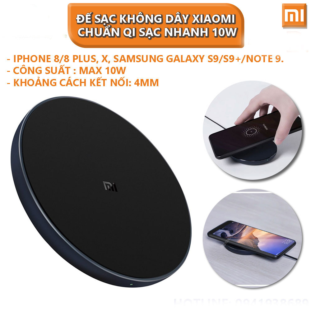 Bản Quốc Tế] Đế Sạc Không Dây Xiaomi Mi Wireless Charging Pad Chuẩn Qi Sạc  Nhanh 10W Max - Bảo Hành 6 Tháng 