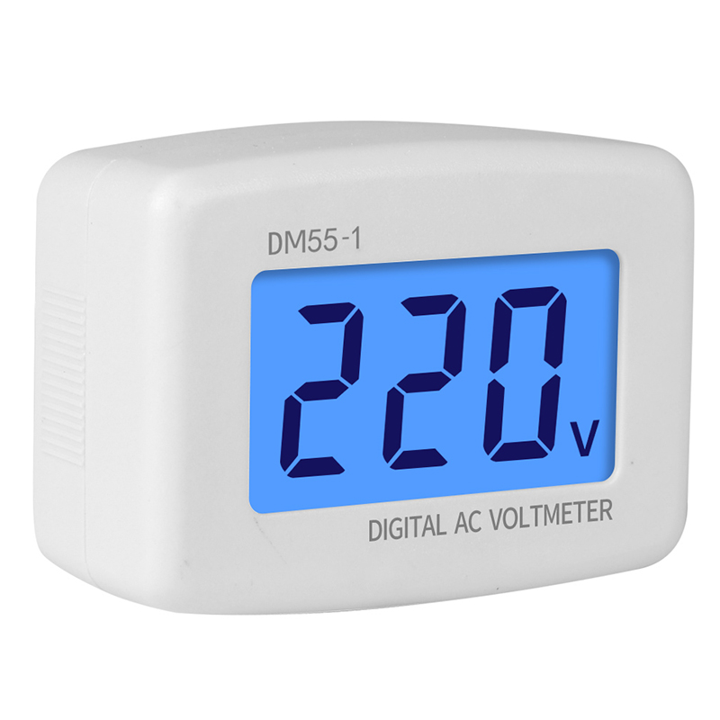 DM55-1 AC 80-300V Digital Voltmeter EU US Plug Voltmeter Socket Voltage Tester LCD Display Voltage Meter 110V-220V