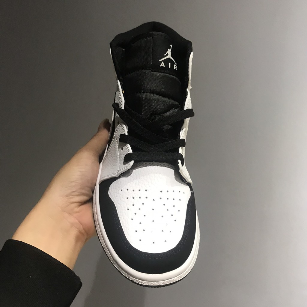 [FREE SHIP+Full Box] Giày thể thao sneaker jodan MID Trắng đen cao : )