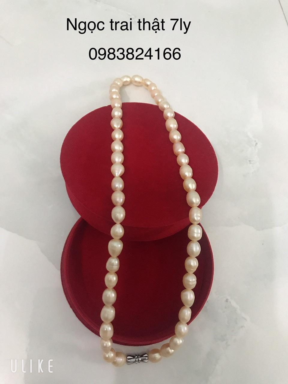 Vòng cổ ngọc trai thật 100% hạt 7- 8ly